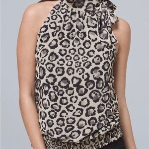 White House Black Market Leopard/Cheetah print Halter Top. Size Medium